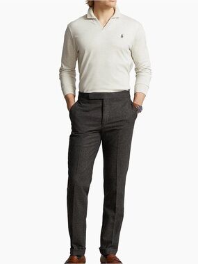 Polo by Ralph Lauren Long-Sleeve Polo in Light Gray Heather